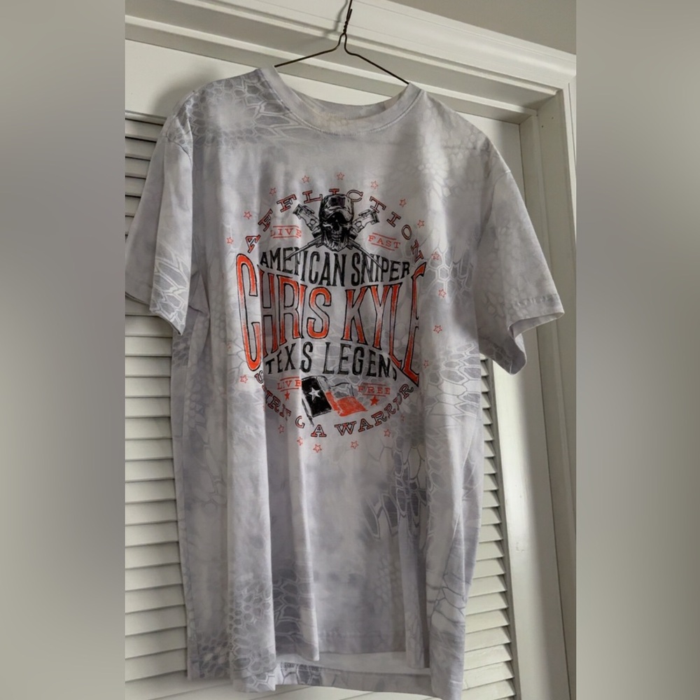 Affliction American Sniper Tee - White and Orange